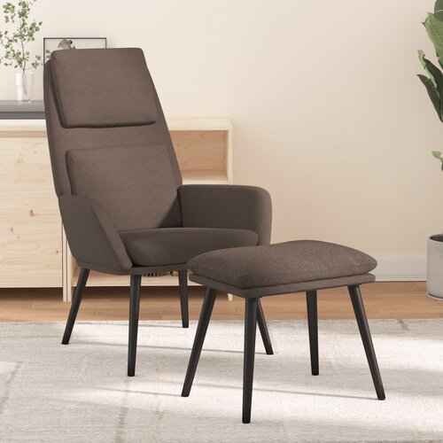  The Living Store Stol za sproščanje s stolčkom taupe blago - Stol Za Sproščanje S Stolčkom, (21485301) Cene
