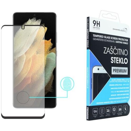 Chameleon Samsung Galaxy S21 Ultra - za&amp;scaron;čitno steklo Premium - črno do roba (0,23) Slike