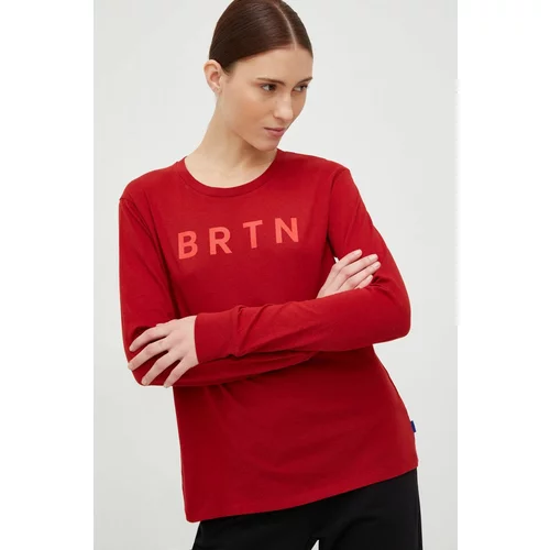 Burton Bombažna majica z dolgimi rokavi rdeča barva