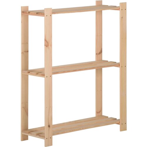 VidaXL Stalak za pohranu s 3 razine 60 x 28,5 x 90 cm masivna borovina Slike