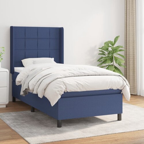 The Living Store Box spring postelja z vzmetnico modra 100x200 cm blago - Box Spring Postelja, (21503493) Slike
