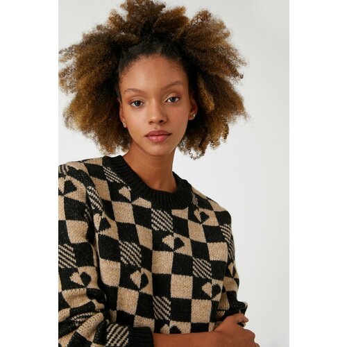 Koton Women's Beige Patterned Sweater Slike