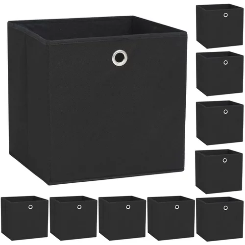  Škatle za shranjevanje 10 kosov netkano blago 32x32x32 cm črne