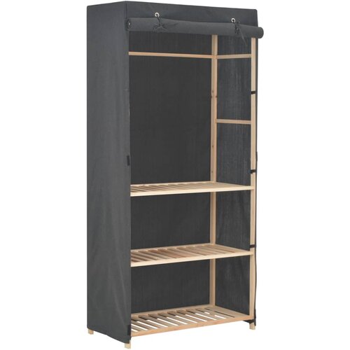 vidaXL Garderobna omara 3-nadstropna 79x40x170 cm sivo blago Cene