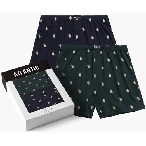 Atlantic 2-PACK Men's loose boxers with hamsters - blue/grey Slike