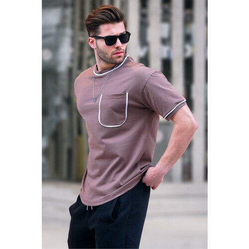 Madmext Brown Pocket Detailed Men's T-Shirt 6176 Slike