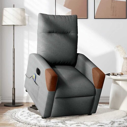 Maison Chic Električni masažni naslanjač - Relax naslanjač s funkcijo vstajanja temno siv, (22061490) Cene
