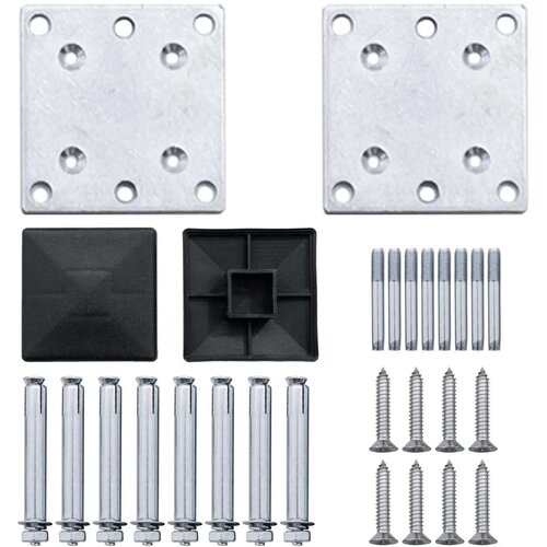 VidaXL set WPC ograda 5 kvadratnih + 1 kosa 965 x 186 cm sivi Slike