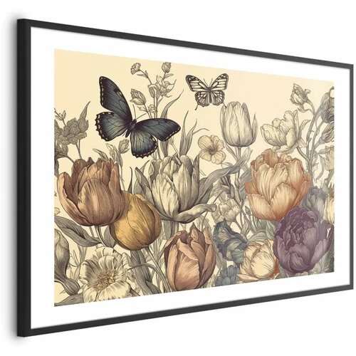  Plakat Colorful Tulips on a Cream Background 60x40 Cijene