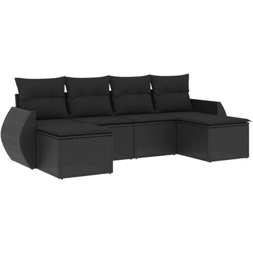 Maison Chic Seti vrtnega pohištva - Vrtna garnitura - Vrtni pohištvo set 6-delna z blazinami črna poli ratan, (21804093) Cene