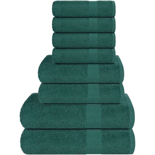 VidaXL 8-dijelni set ručnika zelena boja jabuke 360 gsm 100 % pamuk Slike
