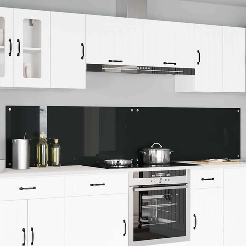 VidaXL Za&amp;scaron;čita za kuhinjo 2 pcs Črna 120 x 50 cm kaljeno steklo Slike