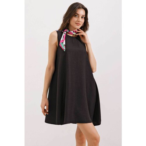 Bigdart 2444 Mini Linen Dress - Black Cene