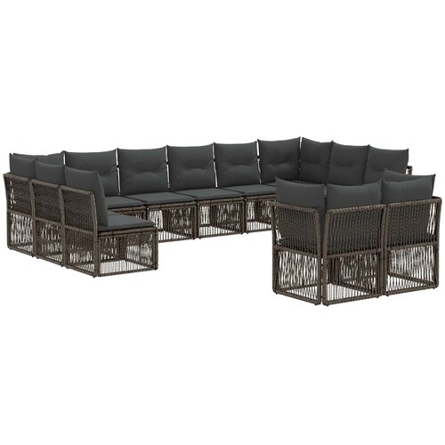  Sjedeća garnitura za vrt 12 kom. Siva poliratan 62 x 62 x 70 cm Slike