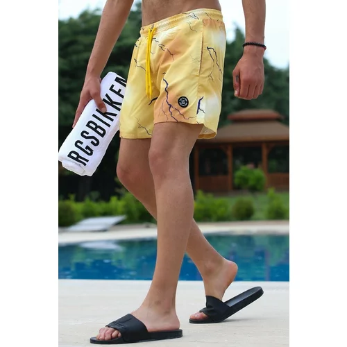 Madmext Swim Shorts - Yellow - Plain