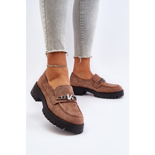 VINCEZA Women&amp;#039;s Leather Moccasins with Decoration Dark Green Loraleima Slike
