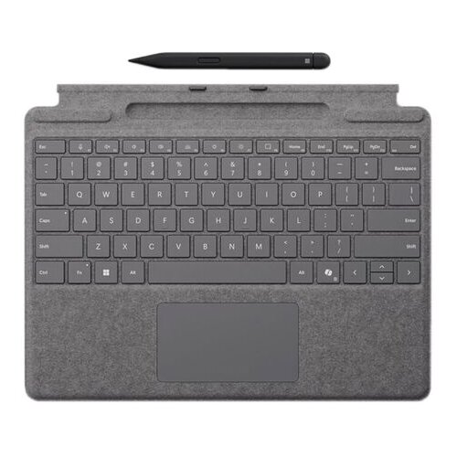 MICROSOFT SURFACE Pro Keyboard with Slim Pen 2 Bundle for Pro Copilot+ (11th Edition), Pro 9 and Pro 8, Alcantara Material, Platinum Slike