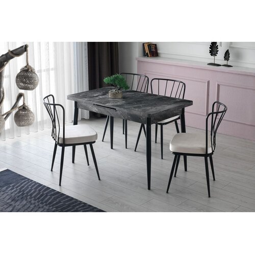  Ay - 1182 Anthracite Extendable Dining Table Cene