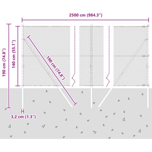 VidaXL Hexagonalna ograda Zelena 1.4x25 m Čelik Slike