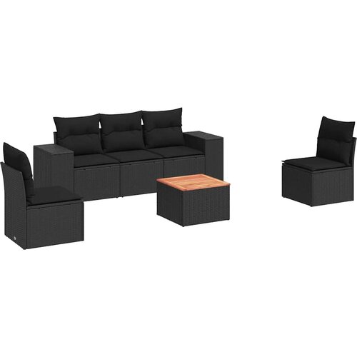  6-dijelni set vrtnih sofa s jastucima od poliratana Slike