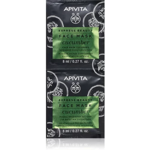 Apivita Express Beauty Cucumber intenzivno vlažilna maska za obraz 2 x 8 ml