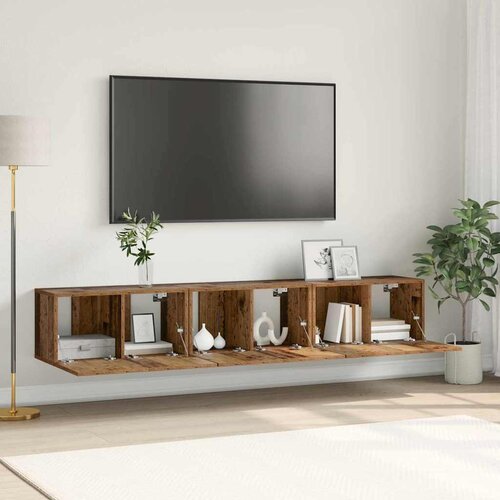  Set TV komoda 3 pcs Smeđa 60 x 30 x 30 cm Konstruirano drvo Slike