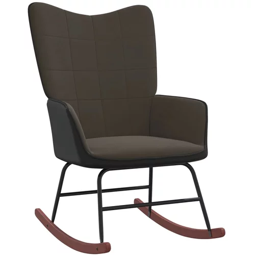  Stolica za ljuljanje tamnosiva od baršuna i PVC-a