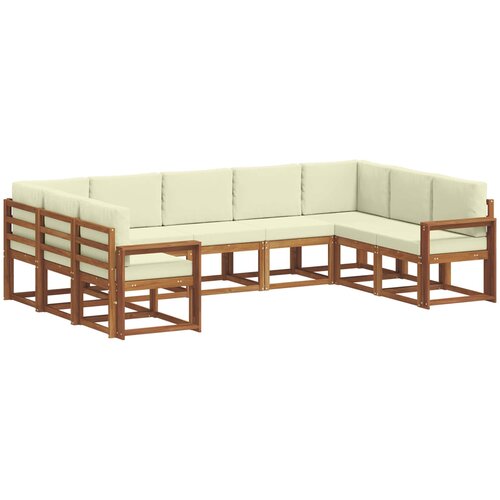  Set vanjskih sofa 9 kom. Prirodna i krem Smeđa 304 x 189,5 x 73 cm Slike