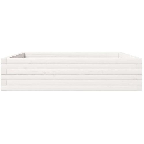  Vrtna sadilica bijela 100x100x23 cm od masivne borovine Slike