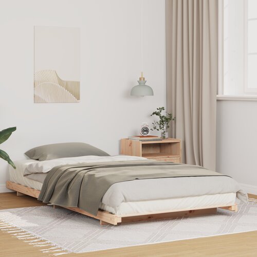 vidaXL Posteljni okvir Rjava 100 x 200 cm Trdna borovina Cene