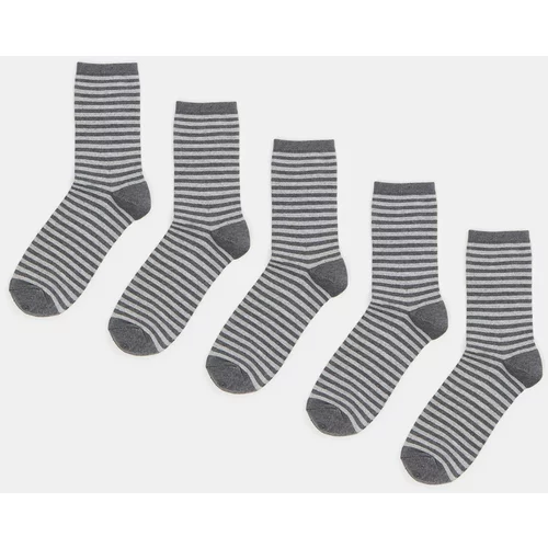 Sinsay - Komplet 5 parov nogavic - Svetlo siva