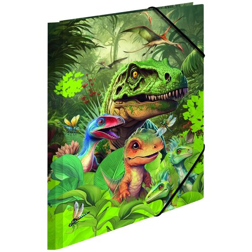 Herma mapa s klapo in elastiko A4 dino world Cene