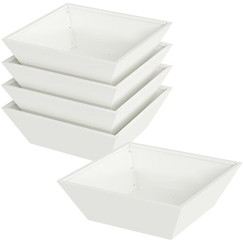  Vrtna saksija 5 pcs Bijelo 50 x 50 x 15 cm Čelična vrata Slike