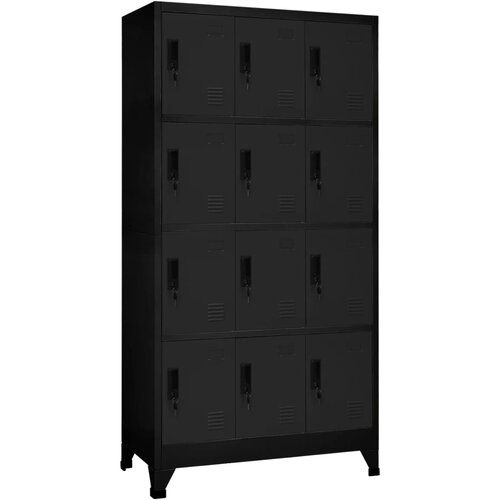The Living Store Omara s ključavnico črna 90x45x180 cm jeklo - Omarica Na Ključ, (21429080) Cene