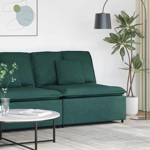  Modularni Sofa Centralni Modul s Jastucima Tamnozeleni 100 cm Slike