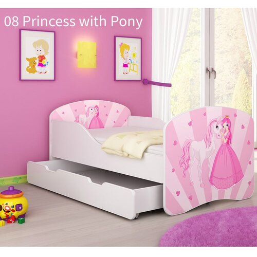 ACMA Dječji krevet s motivom + ladica 160x80 cm - 08 Princess with Pony Cene