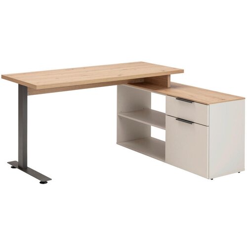 CARRYHOME KOTNA PISALNA MIZA leseni material ka&amp;scaron;mir, hrast artisan Slike