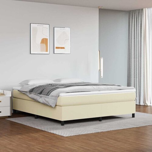  Okvir za krevet s oprugom krem 160x200 cm od umjetne kože Cijene