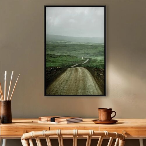  Slika - Road Across the Plains (1 Part) Vertical 40x60 U crnom drvenom okviru Slike