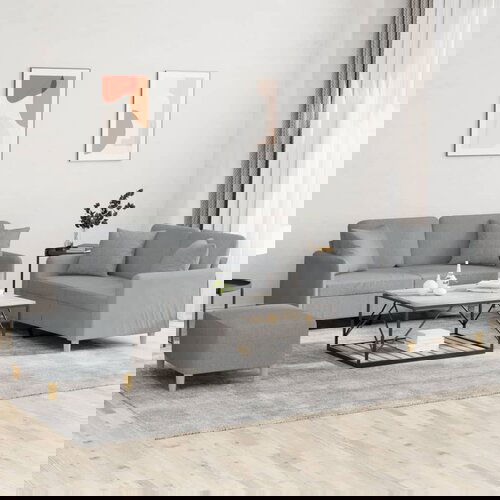 vidaXL Sedežna garnitura 3-delna z vzglavniki svetlo sivo blago Cene