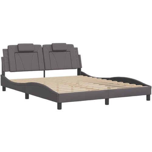 vidaXL Okvir za krevet s uzglavljem sivi 160x200 cm od umjetne kože Cijene