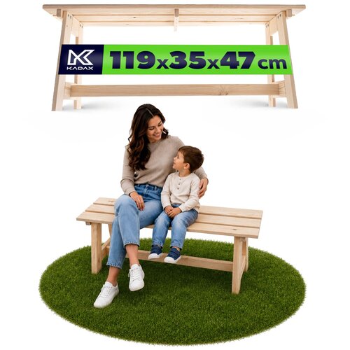 KADAX Lesena vrtna klop brez naslonjala 119 cm Masivna klop za teraso, (5000362001) Slike