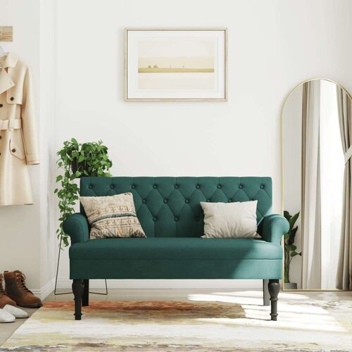  Klop z naslonom temno zelena 120x62x75,5 cm blago Cene
