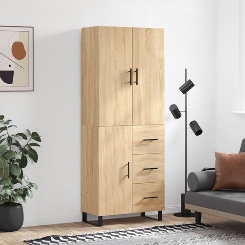 vidaXL Visoka komoda sonoma hrast 69,5x34x180 cm inženirski les Cene