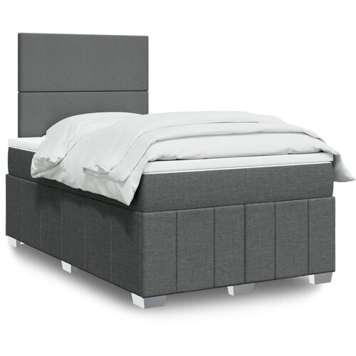 vidaXL Box spring postelja z vzmetnico temno siva 120x200 cm blago Cene