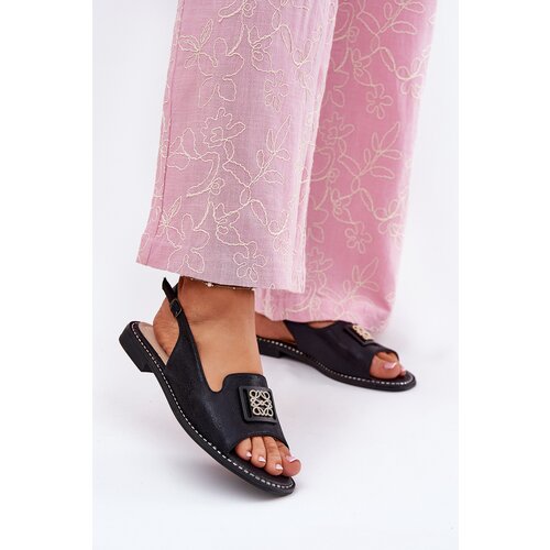 S. BARSKI Elegant Women's Sandals On Flat Heel With Decoration S.Barski Cene