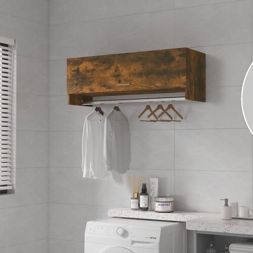 vidaXL garderobna omara dimljeni hrast 100x32,5x35 cm konstruiran les Cene