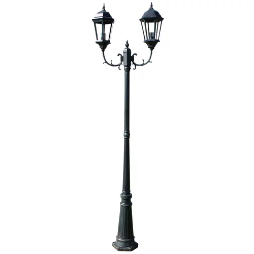 vidaXL Vrtna stupna svjetiljka 230 cm tamnozelena/crna aluminijska