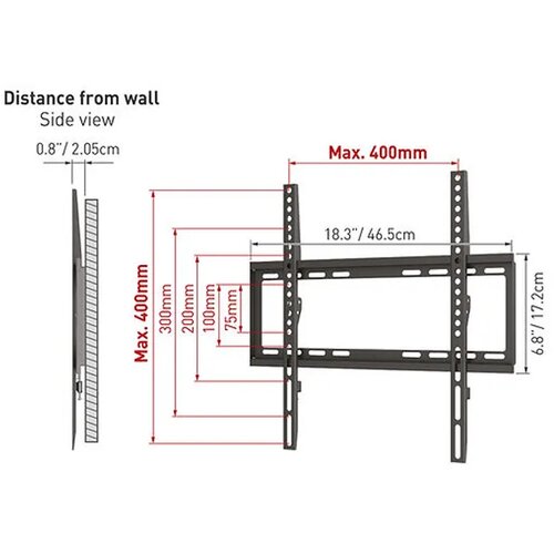 Barkan Nosač za TV BM300R, zglobni, do 65", VESA 400x400, 36kg Cene