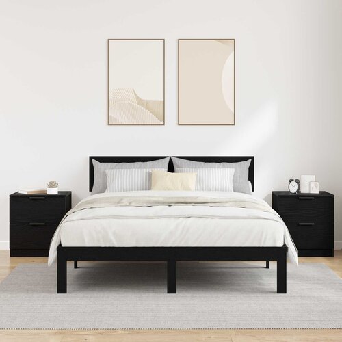  Noćni ormar 2 pcs Crni hrast 45 x 39 x 50cm Konstruirano drvo Slike